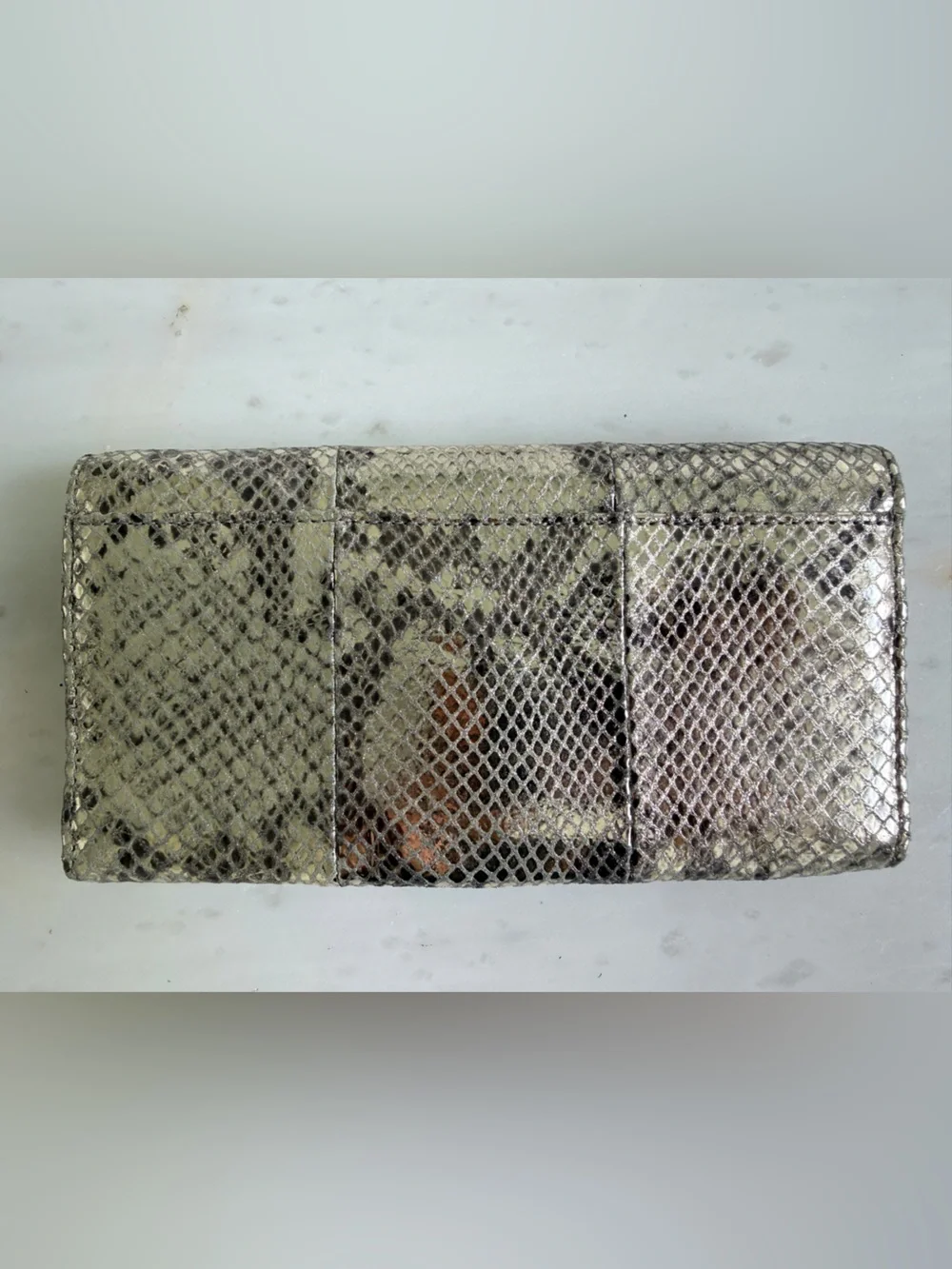Coach Python Silver Flap Wallet